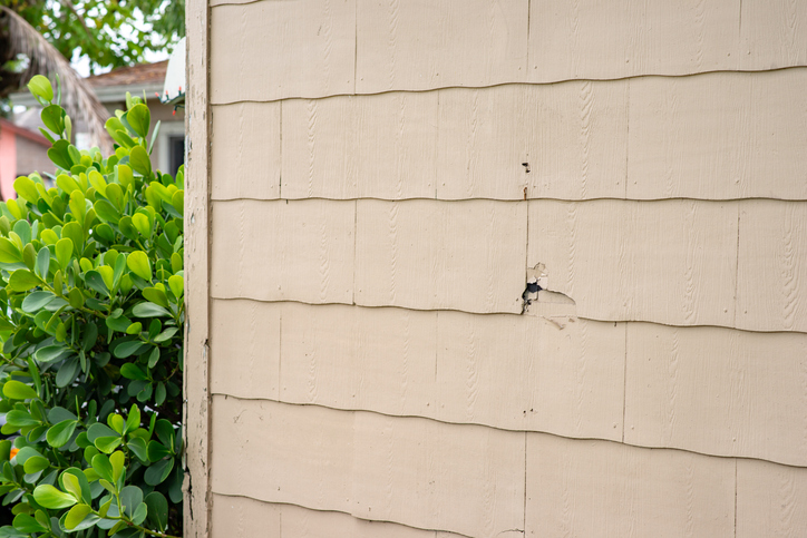 Issue on home siding hole in wall