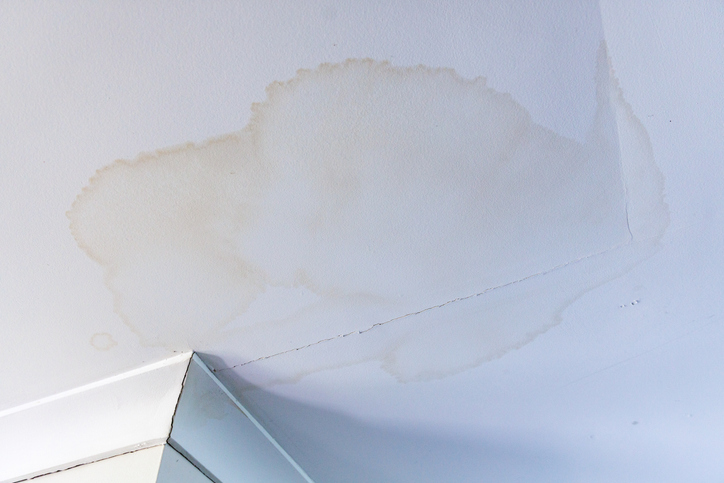 Water damaged ceiling in residential house